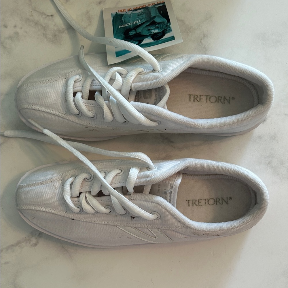 Tretorn White Canvas Sneakers